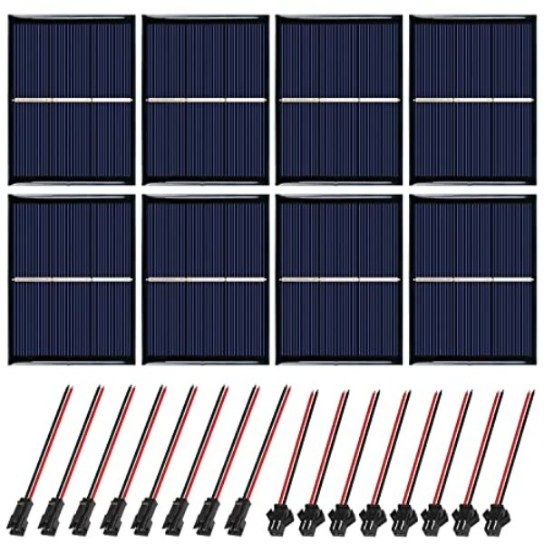 Mini Solarpanel 1.5V 0.65W 60X80mm 8Stk Mikro-Solar-Panel-Zellen Sonnenkollektor für Sonnenenergie, Heimwerken, DIY, Wissenschaft Projekte - Spielzeug - Akku-Ladegerät