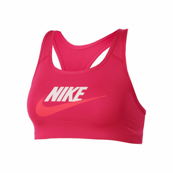 Nike Dri-Fit Swoosh Club Graphic Sport-BH Damen - Pink, Weiß, Größe S