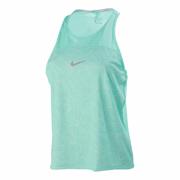 Nike Miler DVN All Over Print Tank-Top Damen - Grün, Silber, Größe L