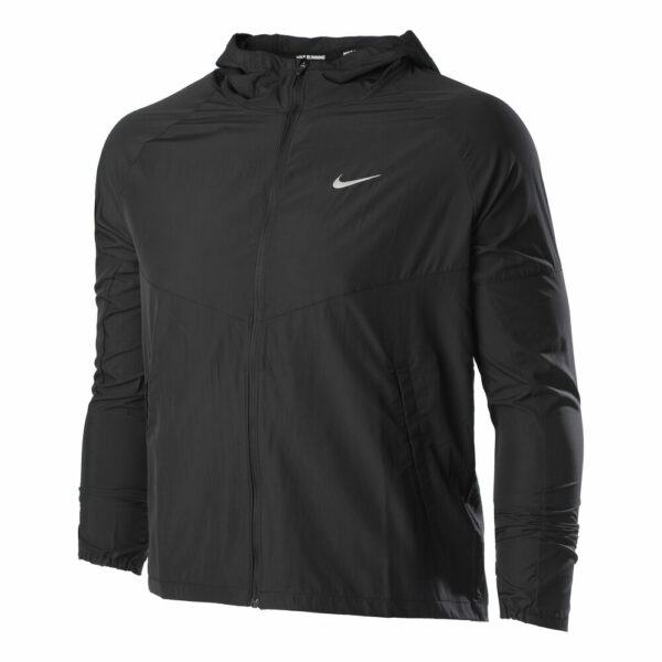 Nike Miler RPL Trainingsjacke Herren - Schwarz, Silber, Größe L