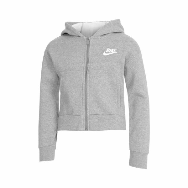 Nike Sportswear Club Fleece Sweatjacke Mädchen - Grau, Weiß, Größe S