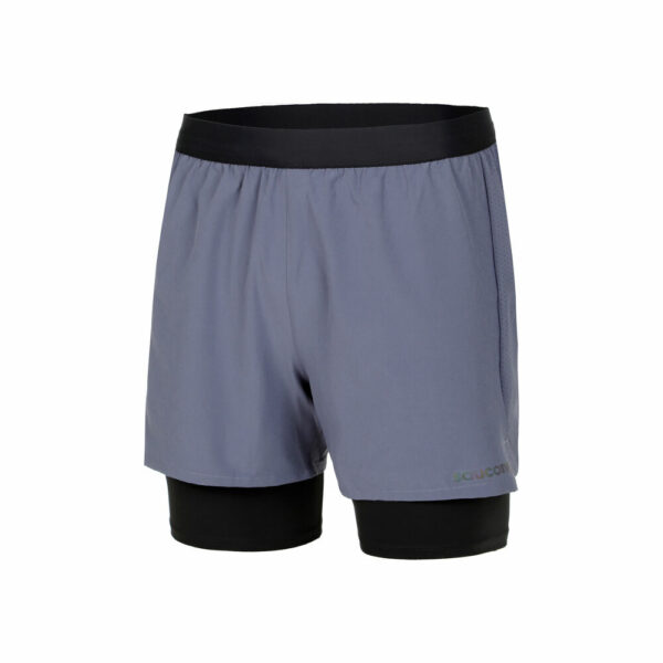 Saucony Outpace 4in 2in1 Shorts Herren - Blau, Größe L