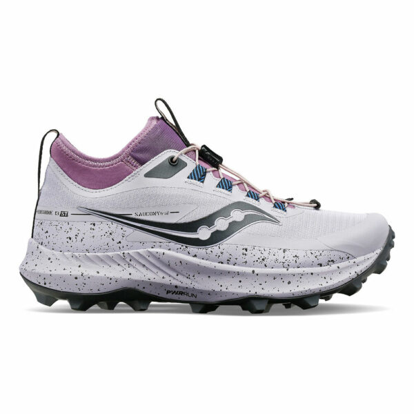 Saucony Peregrine 13 ST Trailschuh Damen - Hellgrau, Flieder, Größe 38