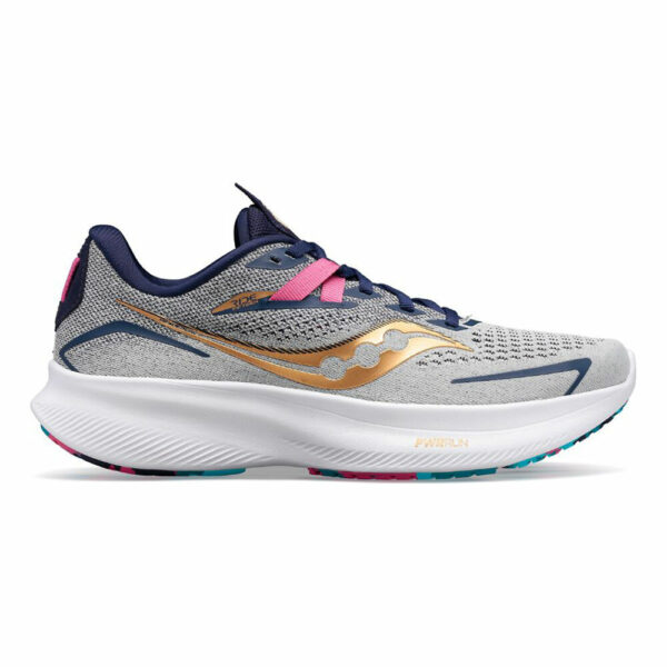 Saucony Ride 15 Neutralschuh Damen - Grau, Gold, Größe 37