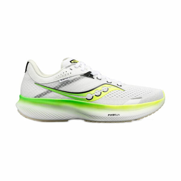 Saucony Ride 16 Neutralschuh Herren - Weiß, Neongrün, Größe 42.5