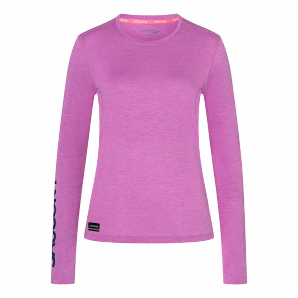 Saucony Stopwatch Graphic Lauftop Damen - Pink, Größe L