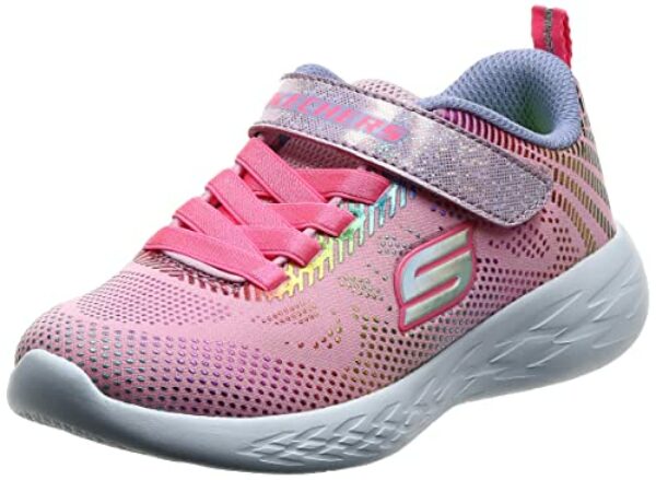 Skechers Mädchen Go Run 600 Shimmer Speeder Sneaker, Light Pink Mesh Multi Foil Trim, 31 EU