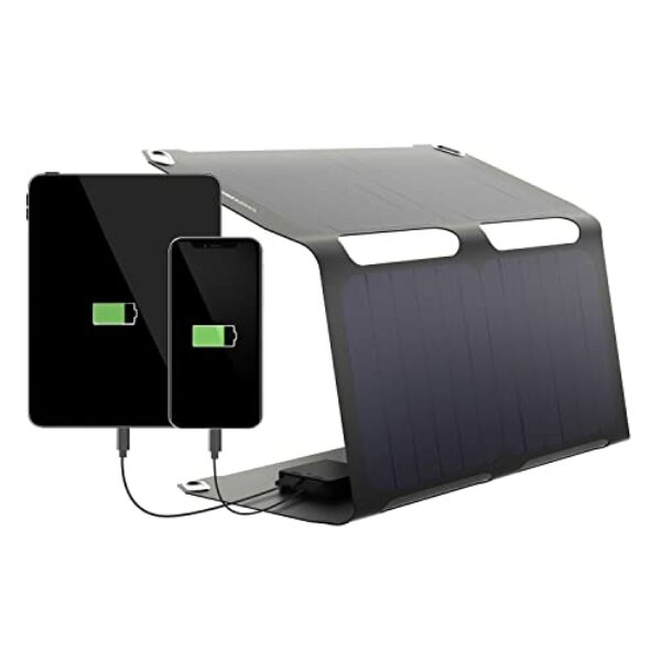 Sunnybag SUNBOOSTER 21 | Solarpanel faltbar mit 21 Watt Leistung | Solar Charger zum Handy Laden unterwegs | Wasserfest und leicht | 2 USB-Ausgänge | Solar Ladegerät für Wandern, Camping, Outdoor