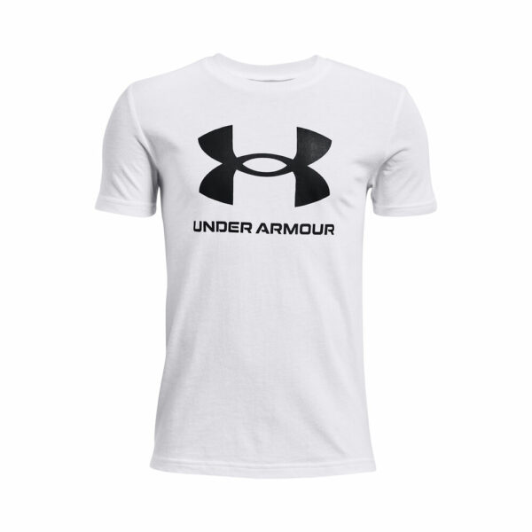 Under Armour Sportstyle Logo T-Shirt Jungen - Weiß, Schwarz, Größe 116