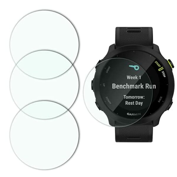 YISPIRIN [4 Stück] Temperglas Schutzfolie für Garmin Forerunner 55, 9H Härte Anti-Kratzer, Bläschenfrei Transparent, Displayschutzfolie für Garmin Forerunner 55