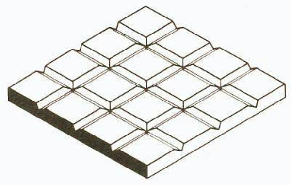 Gehwegplatten , 1x150x300 mm.Raster 6,3x6,3 mm, 1 Stück