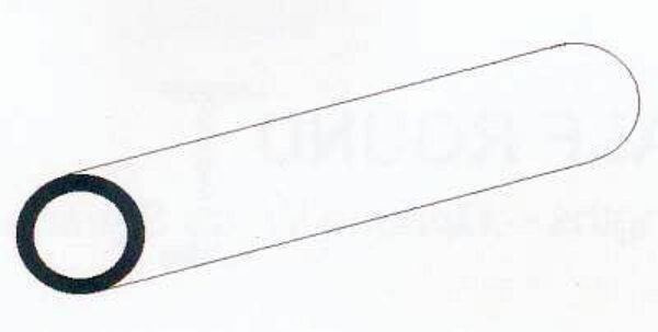 Rundröhre aus weißem Polystyrol, 60 cm lang, Durchmesser 9,5 mm, 4 Stück