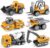 Dreamon Baustellen Fahrzeuge Metall Kunststoff Bagger,Baufahrzeuge Spielzeug Auto (Yellow)