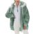 EMATOP Damen Kapuzenjacke Teddy Fleece Plüschjacke Farbblock Winterjacke Warm Mantel Casuale Hoodie Cardigan Outwear Plüsch Verdickt Jacke Elegant Softshelljacke Große Größe Fleecejacke