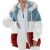 EMATOP Damen Kapuzenjacke Teddy Fleece Plüschjacke Farbblock Winterjacke Warm Mantel Casuale Zip Hoodie Cardigan Outwear Plüsch Verdickt Jacke Elegant Softshelljacke Große Größe Fleecejacke