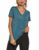 Parabler Damen atmungsaktive Funktionelle Sport Training Fitness T-Shirt Kurzarm V-Ausschnitt Laufhemd Yoga Top Loose Fit Laufshirt für Frauen Royal Blue S