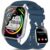 Smartwatch Damen Herren, Fitnessuhr Damen mit Telefonfunktion 1.85″ Zoll Touchscreen, IP68 Wasserdicht Smart Watch mit schrittzähler Pulsmesser Schlafmonitor, Uhren Herren für Android iOS, Blau