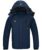 SwissWell Winterjacke Herren Outdoor Winter Arbeitsjacke Wasserdicht Verdickt Gefüttert Wandern Windjacke mit Kapuze Navy Blau XL