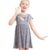 V.&GRIN Mädchenkleider Floral Soft Twirly Kurzarm Partykleid für Kleinkinder Kinder 3-8 Jahre